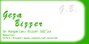 geza bizzer business card